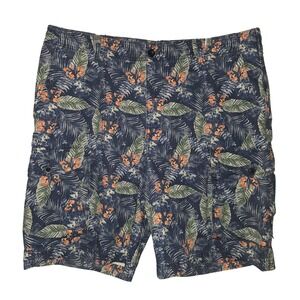 Izod Saltwater Mens 36 Shorts 9.5" Inseam Cargo Short Floral Print Flap Button
